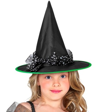 Dziecięcy kapelusz czarownicy gwiazdki zielony na Halloween Dla dziecka
