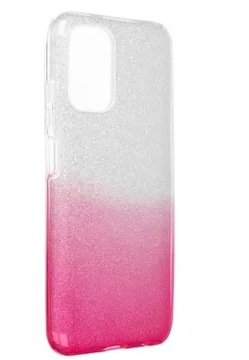 ETUI BROKATOWE SREBRNO - RÓŻOWE DO HUAWEI P40 PRO