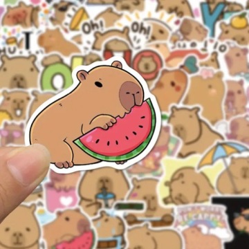 NAKLEJKI KAPIBARA WLEPY STICKER MIX WODOODPORNE 50 szt