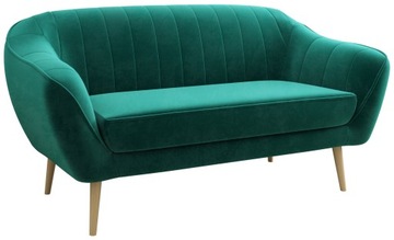 Skandynawska 3 osobowa sofa wysokie nóżki pasy