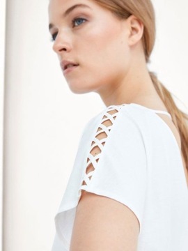 MASSIMO DUTTI 34 XS NOWY ażurowe rękawy LYOCELL