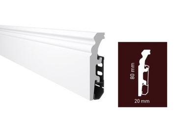 Listwa podłogowa biała Vega P0830 Arbiton, 8 cm