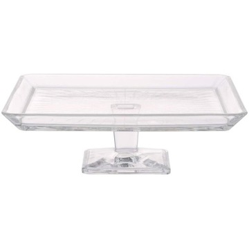 PATERA SZKLANA KWADRATOWA 24CM NA NÓŻCE MADLEN