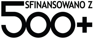 Naklejka SFINANSOWANO Z 500+ 14 cm wzór 16
