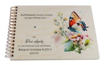 Album drewniany z nadrukiem dla NAUCZYCIELA, Dzień Nauczyciela, NOWOŚĆ 2024