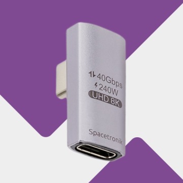 Адаптер углового разъема USB-C на USB-C USB4 8K 60 Гц 90 градусов Spacetronik SPU-A22