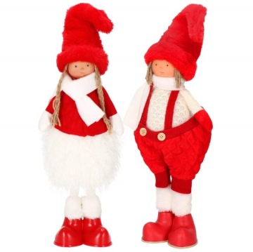CHRISTMAS DOLLS SET STANDING 50cm UNDER THE CHRISTMAS TREE FIGURES DECORATION 2pcs.