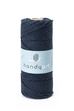Sznurek do makramy bawełna 3PLY navy blue 3mm 100m
