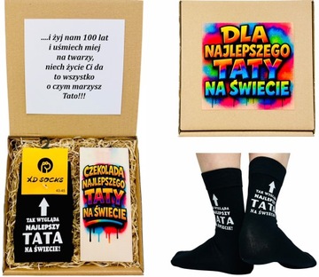 ZESTAW prezent DZIEŃ OJCA MATKI urodziny TATY MAMY skarpety czekolada 39-42