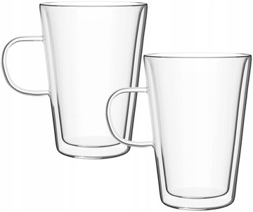 SZKLANKI TERMICZNE Z PODWÓJNĄ ŚCIANKĄ DO KAWY I HERBATY MIOWI 400 ML 2 SZT