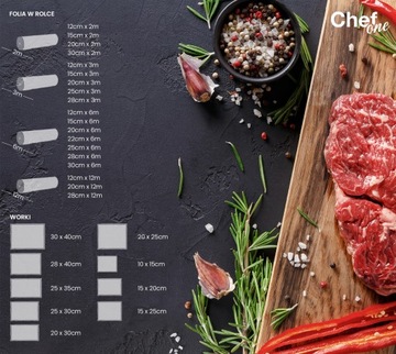 ChefOne ВАКУУМНЫЕ ПАКЕТЫ С НАКАТКОЙ 15x20 см + НАКЛЕЙКИ