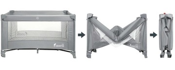 СКЛАДНАЯ ДОРОЖНАЯ кроватка ПРЕМИУМ ДЕТСКАЯ РУЧКА + МАТРАС И СУМКА