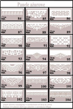 Panel ażurowy do firan ażur 184 wzory panama 120cm