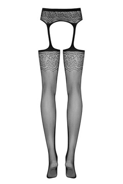 OBSESSIVE Garter Stockings pończochy z pasem Black XL/XXL P1