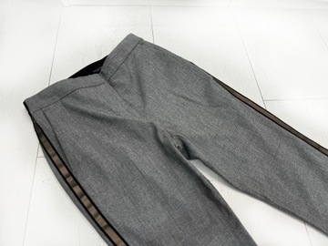 Zara eleganckie spodnie cygaretki lampasy szare w kant XS 34 okazja
