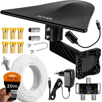 Anténa DVB-T2 Pro Pozemní Tv Venkovní Aktivní Lte 4K vayox> Set Na 2TV