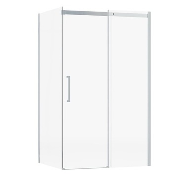 INDES KABINA PRYSZNICOWA 100x80x195 TOMMY PRZESUWNA CHROM SREBRNA SZKŁO 8MM