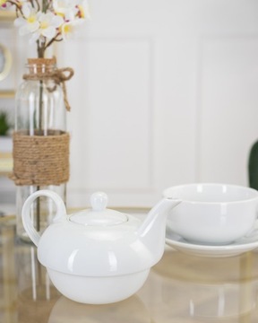 БАЗОВЫЙ КУВШИН С ЧАШКОЙ ДЛЯ ОДНОГО БЕЛЫЙ 350МЛ