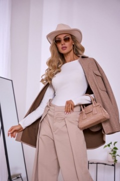 ЦВЕТА Блузка гладкая ПРЕМИУМ хлопок ПОЛЬША бренд LATYNKA вырез лодочкой 8109