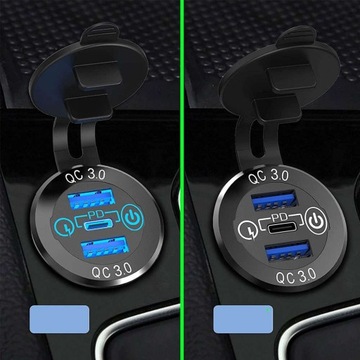 Автомобильное зарядное устройство Alogy Mini Car Charge со светодиодной розеткой для мотоциклов обеспечивает питание