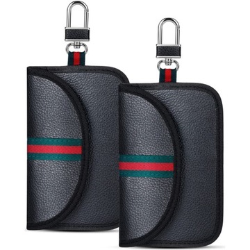 ЗАЩИТНЫЙ КОЖАНЫЙ ЧЕХОЛ ДЛЯ БЕЗКЛЮЧЕВЫХ RFID-КЛЮЧЕЙ 2 шт.