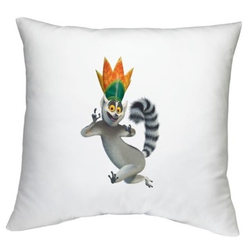 ПОДУШКА С ЦИТАТОЙ КОРОЛЬ ДЖУЛИАН МАДАГАСКАРСКИЕ УЗОРЫ