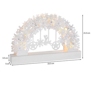 Рождественские украшения, освещение, светодиодная арка, деревянный таймер, белый
