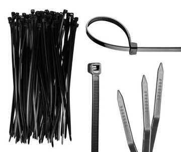 OPASKI ZACISKOWE KABLOWE TRYTKI CZARNE UV ODPORNE MOCNE 4,8x370 NEO JAKOŚĆ