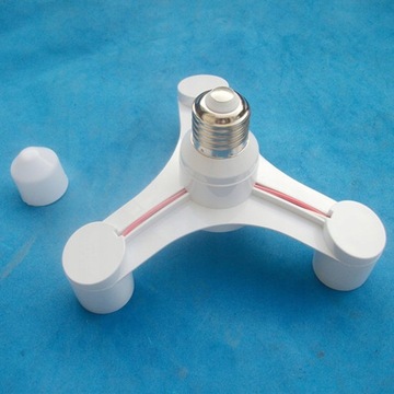 Сплиттер Светораспределитель нити на 3 лампочки. Переходник Е 27, тройник Е27