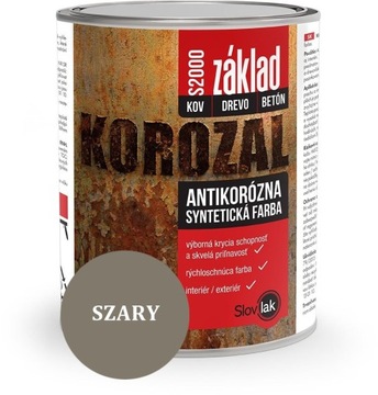 Farba podkładowa do metalu na rdzę SZARY, 0,75 L