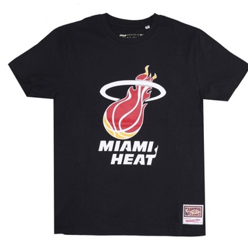 KOSZULKA MITCHELL&NESS NBA TEAM LOGO TEE HEAT MIAMI HEAT BLACK - XL