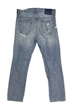 Niebieskie spodnie jeansy męskie Zara Man 38