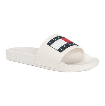 Klapki damskie Tommy Jeans Flag Pool Slide Ess ecru 39 EU