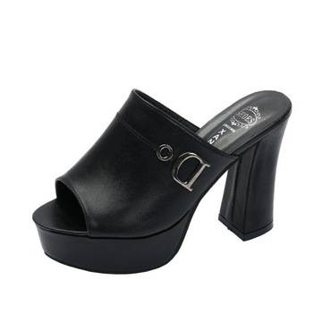 ELEGANCKIE KLAPKI NA SŁUPKU 12cm DAMSKIE AS4574