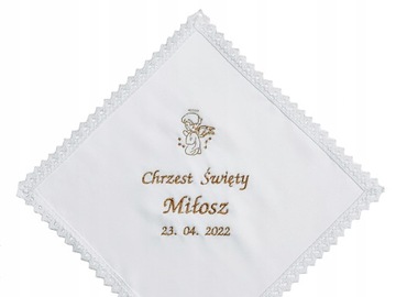 SZATKA DO CHRZTU NA CHRZEST IMIĘ DATA HAFTOWANA