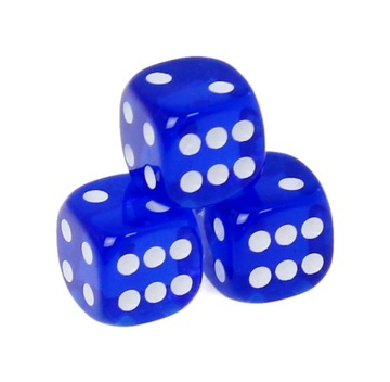 Kości / dice / kostki do gry 3 szt. Niebieskie