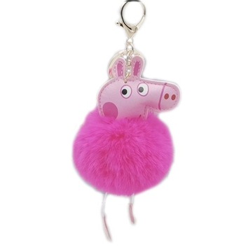 BRELOK POMPON ŚWINKA ZAWIESZKA KEYCHAIN FUTERKO