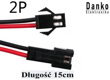 Złącze JST SM 2 Pin taśma LED wtyczka + gniazdo