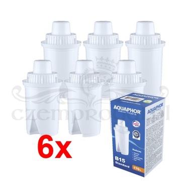 6x Wkład filtruj Aquaphor B100-15 Classic Standard