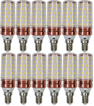 Żarówka LED E14 16WAT wąska świeczka mocna 12sztuk