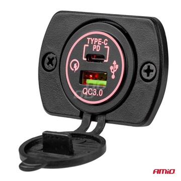 Водонепроницаемое зарядное устройство с 2 разъемами USB 12/24 В.