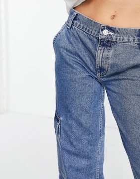 Asos Petite XXH dwa SZEROKIE SPODNIE JEANS XXS