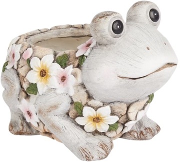 DONICZKA FIGURKA OGRODOWA OSŁONKA CERAMICZNA OZDOBNA DEKORACYJNA ŻABA