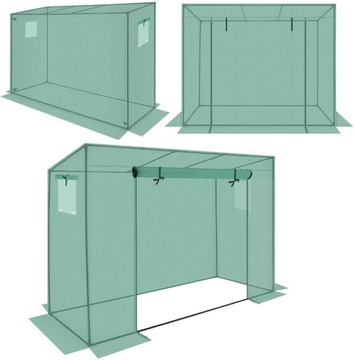 SZKLARNIA OGTRODOWA DO POMIDORÓW OGÓRKÓW 200x77x168-150CM PE ZIELONA