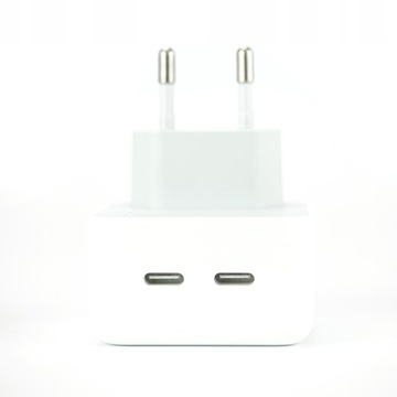 БЫСТРОЕ ЗАРЯДНОЕ УСТРОЙСТВО 2X USB-C + 2X КАБЕЛЬ ДЛИНОЙ 1М ДЛЯ IPHONE