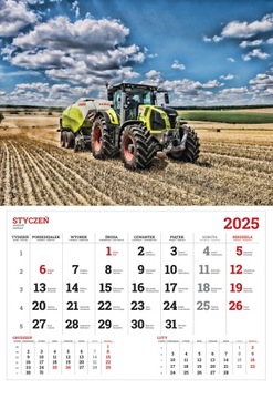 KALENDARZ JEDNODZIELNY 2025 430x300mm TRAKTOR ROLNIK TRAKTORY