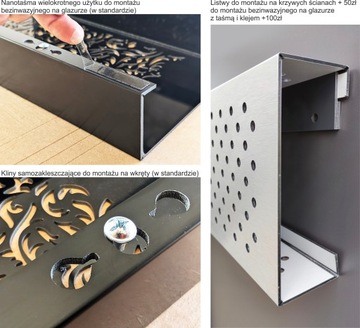 Открытая крышка труб и вертикальных масок размером 245x28x11cm белый коврик