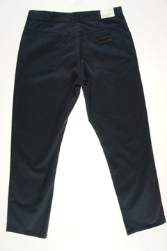 WRANGLER TEXAS SLIM materiałowe NAVY W34 L30 GRANATOWE