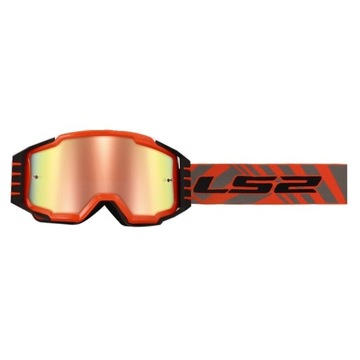 GOGLE CROSS ENDURO MOTOCROSS ATV LS2 CHARGER PRO ORANGE 2 szybki + zrywki