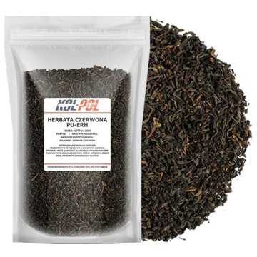 HERBATA CZERWONA PU-ERH 200g Liściasta naturalna | KOL-POL